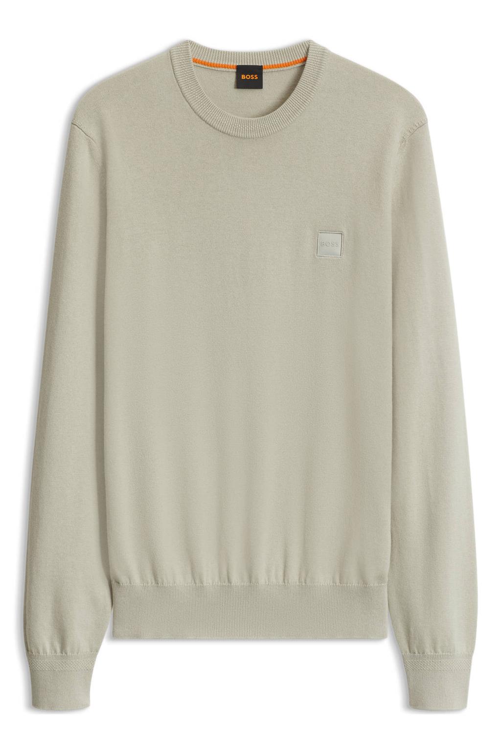 BOSS katoenen gebreide trui - beige