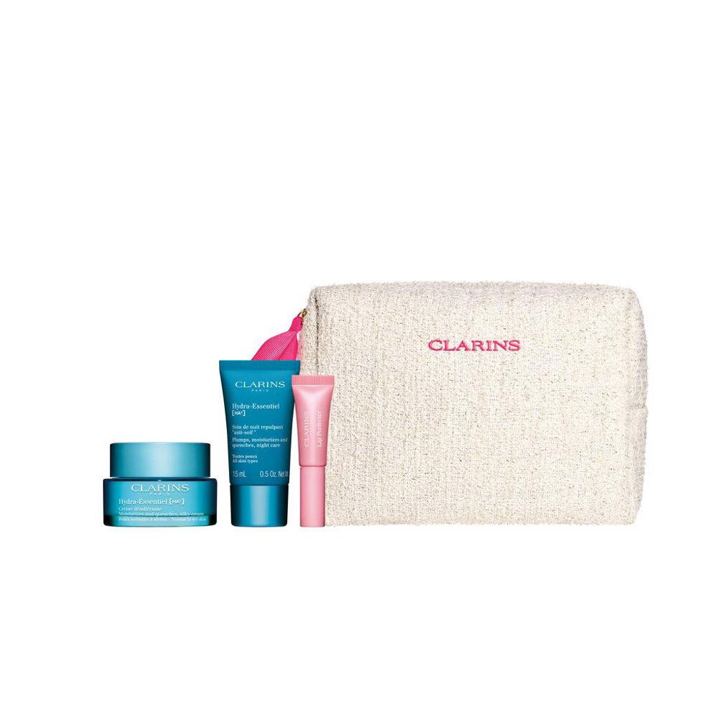 Clarins Hydra-Essentiel Set - Day Cream 50 ml + Night Cream 15 ml + Lip Perfector 5 ml