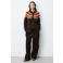 Grace & Mila gebreid vest met wol - bruin/ecru