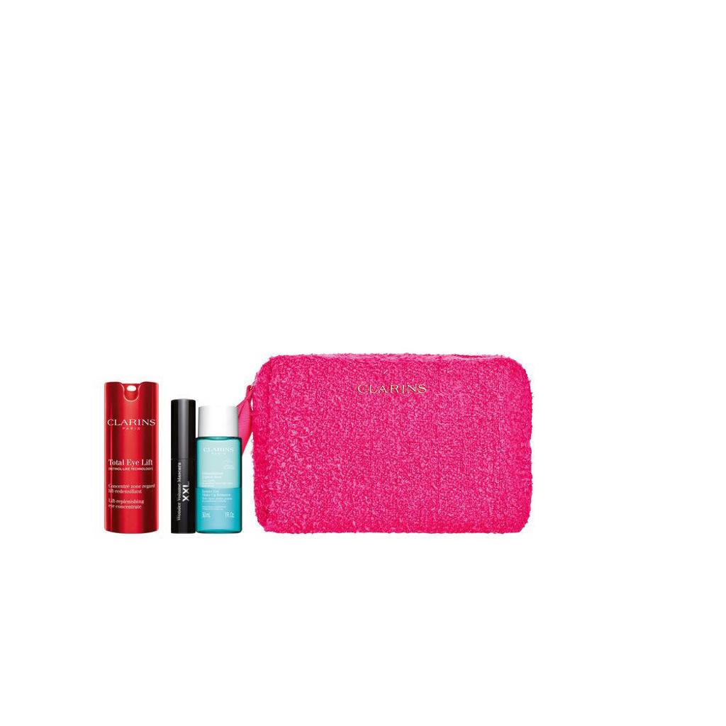 Clarins Set - Total Eye Lift 15 ml + Instant Eye Make-up Remover 30 ml + Wonder Volume Mascara XXL 3 ml