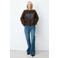 Grace & Mila gebreide trui met borduursels en wol - bruin/blauw