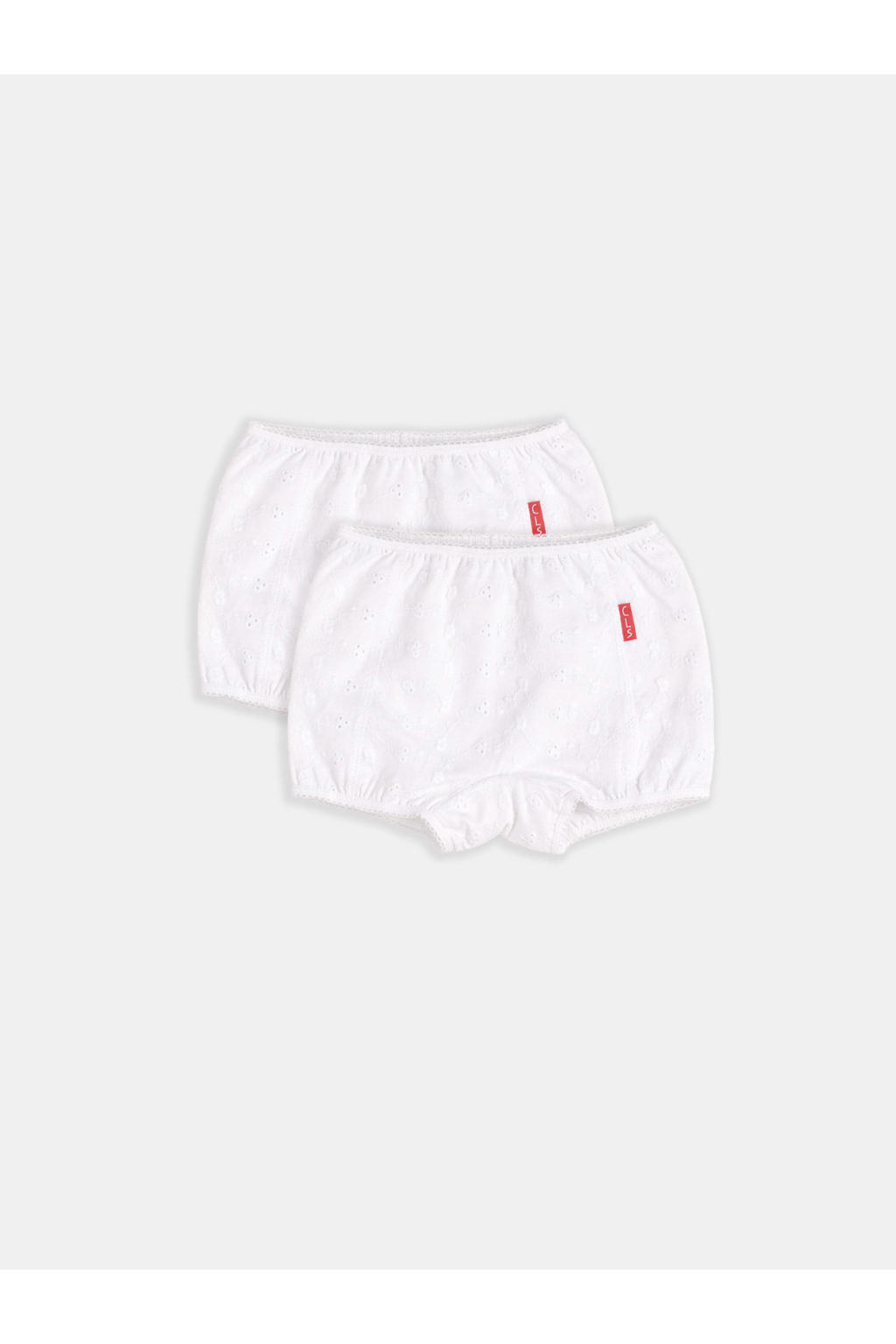 Claesen's Meisjes Boxershort 2-Pack Embroidery Wit