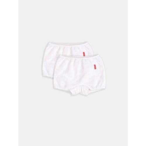 Claesen’s Meisjes Boxershort 2-Pack Embroidery Wit – White