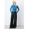 Grace & Mila imitatieleren wide leg casual broek - zwart