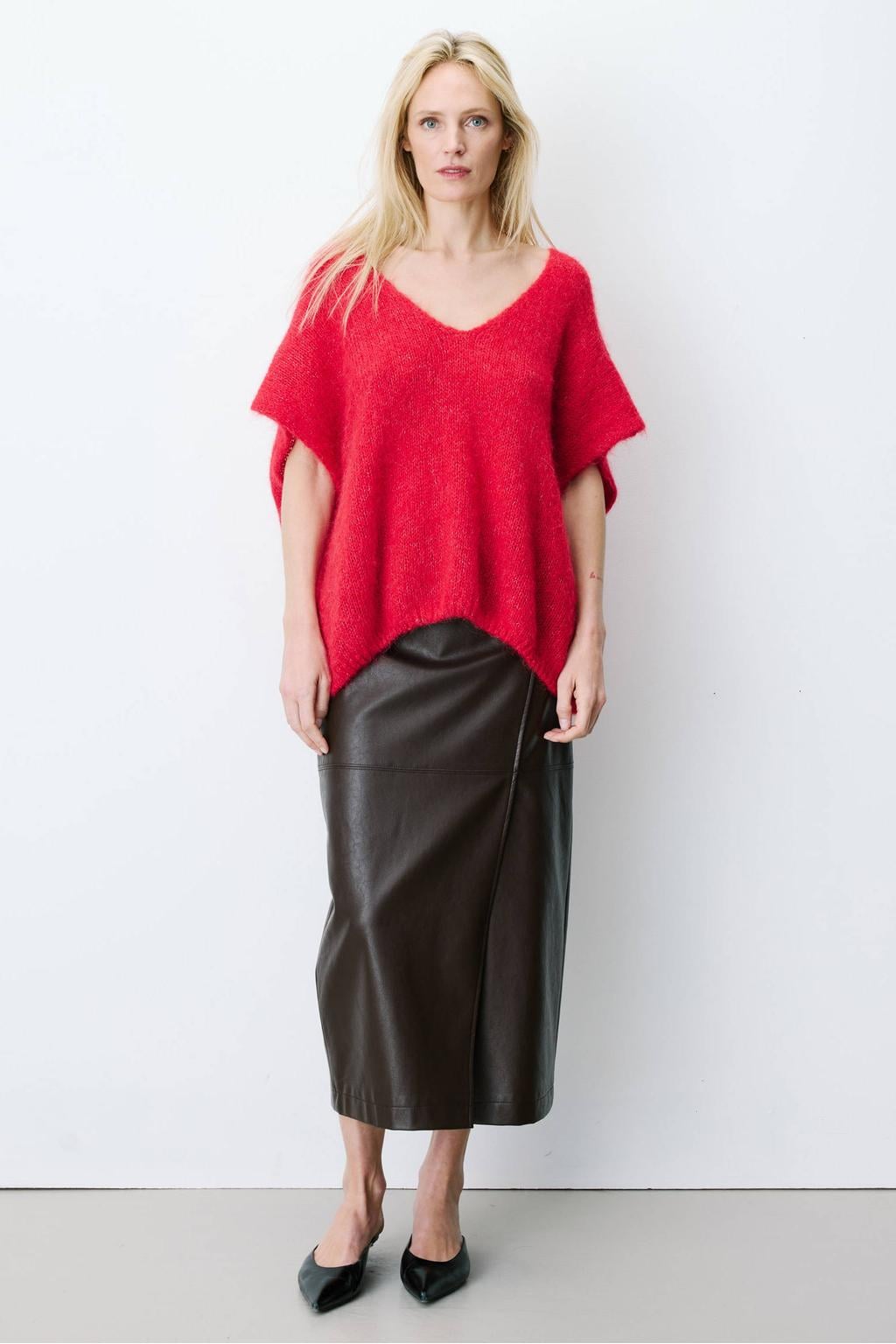 Grace & Mila gebreide trui met wol - rood