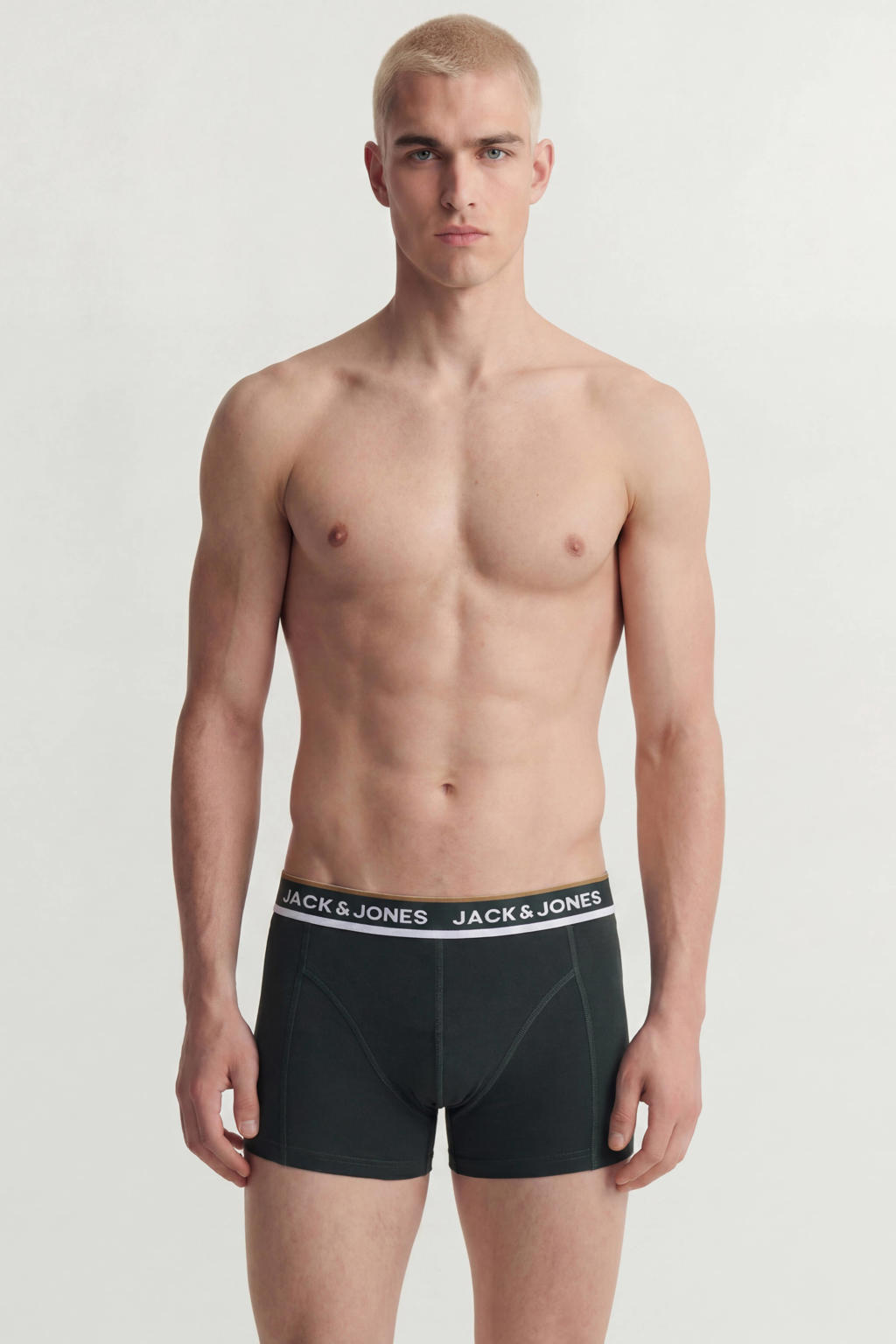 JACK & JONES ADDITIONALS boxershorts - donkergroen/grijs/zwart (set van 3)