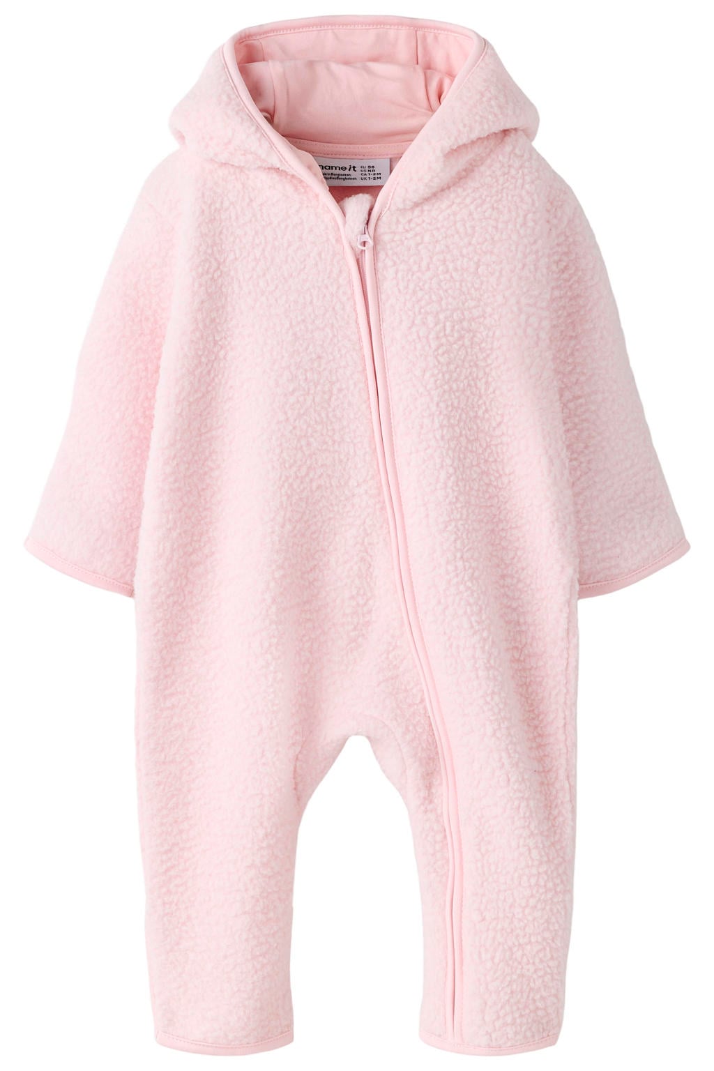 NAME IT BABY teddy jumpsuit met backprint - roze