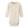 NAME IT BABY katoenen gebreide romper met print - zand