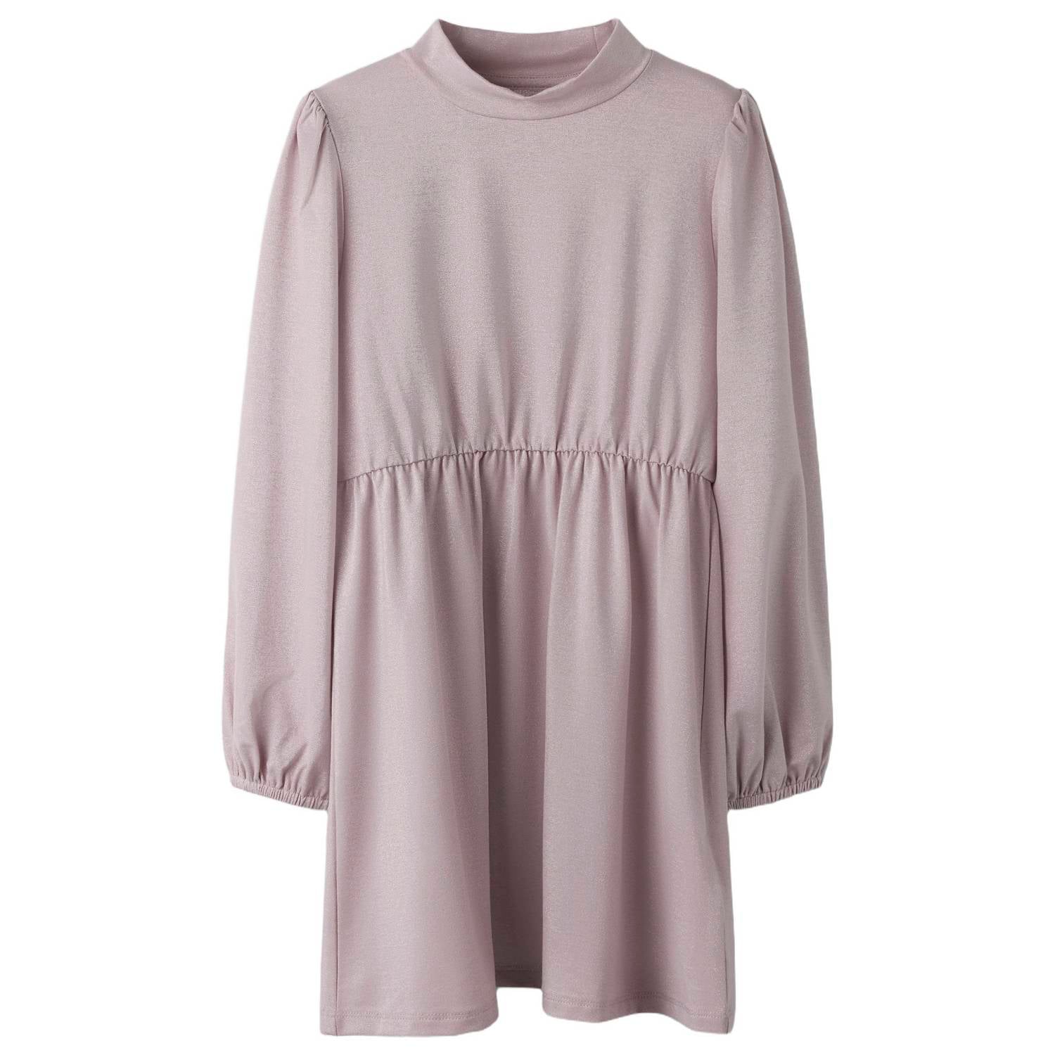 NAME IT MINI midi glitterjurk met glitters lila