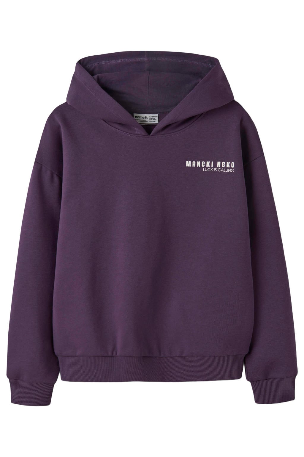 NAME IT KIDS sweater met backprint - paars