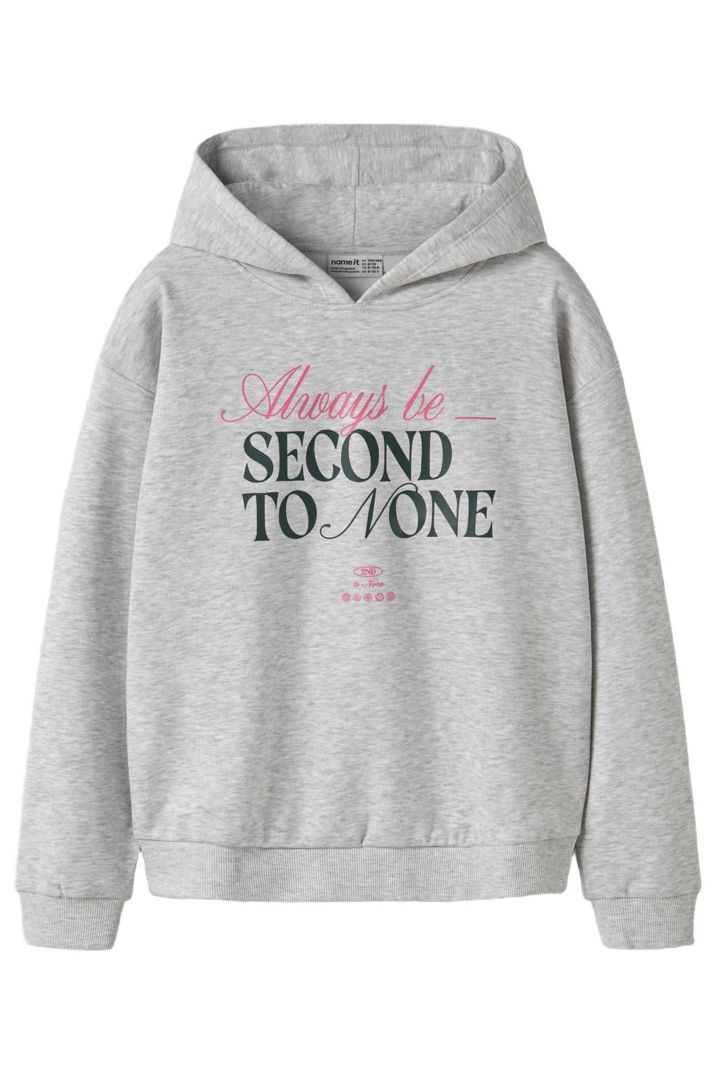NAME IT KIDS sweater met tekst - grijs