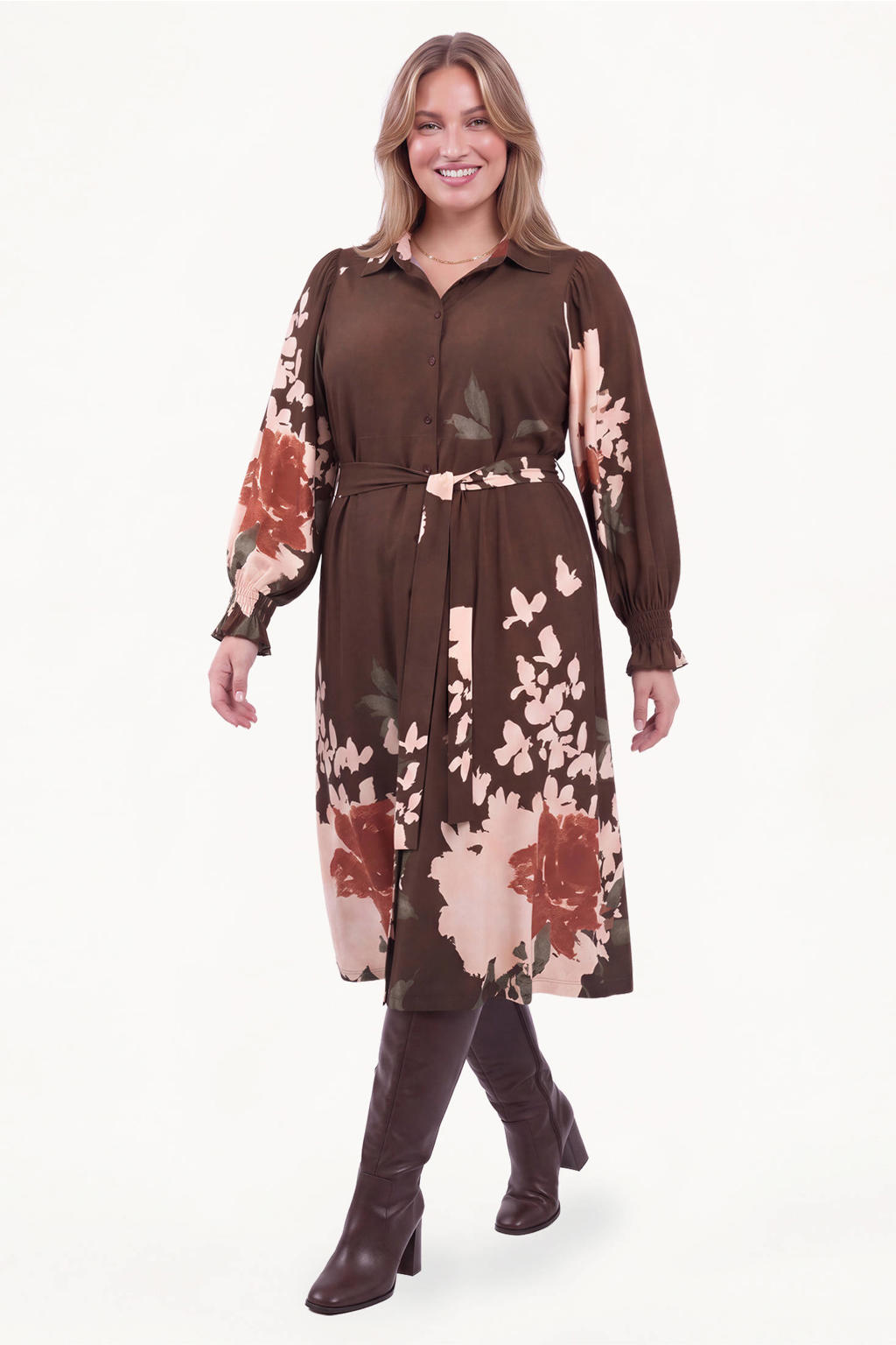 YOEK Plus Size jurk - meerkleurig