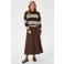 Saint Tropez gebreide gestreepte trui met wol - bruin/grijs