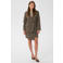 Saint Tropez double breasted blazer met pailletten, print en wol - camel/zwart