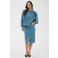 Saint Tropez denim blouse met plooien - mediumblauw
