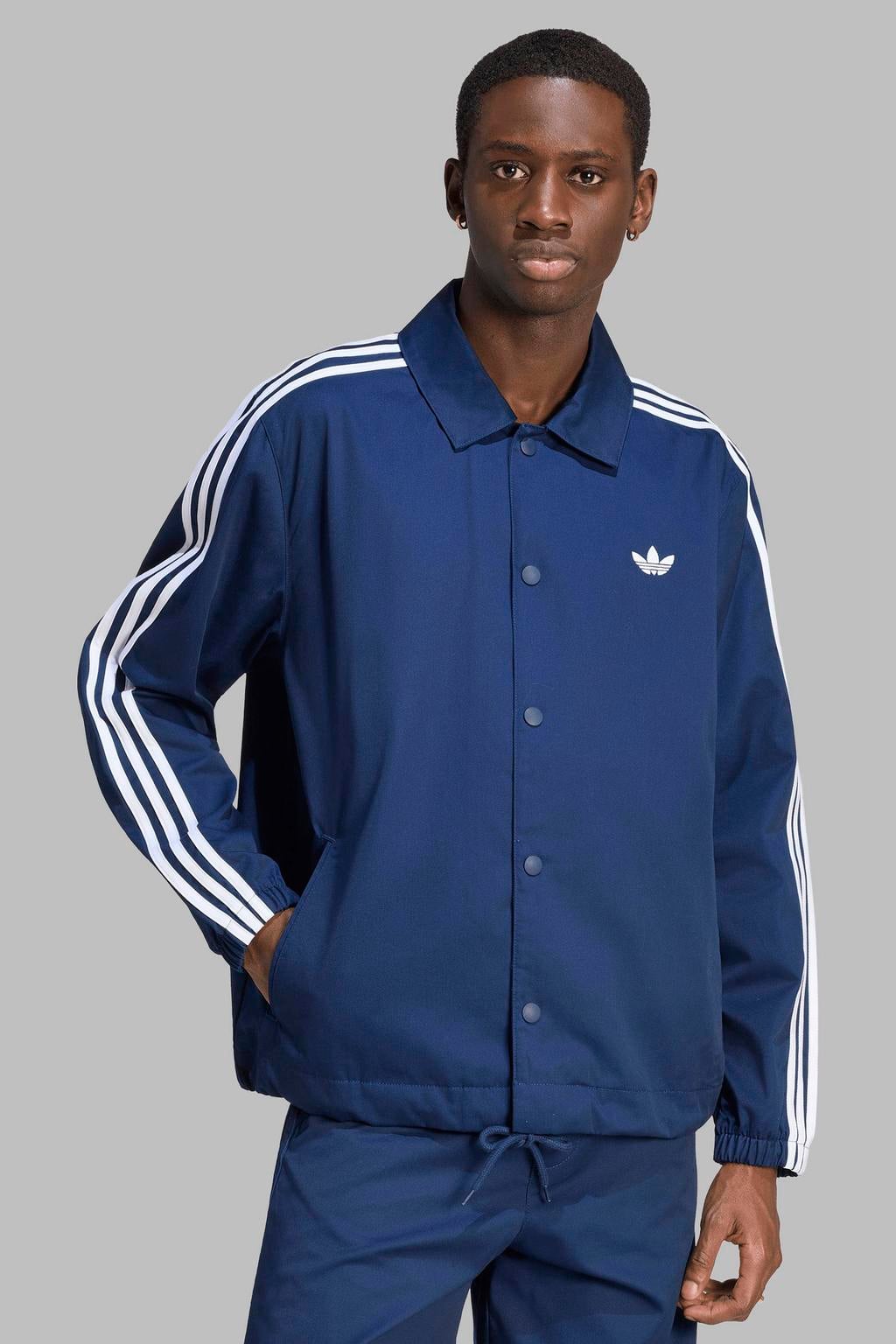 adidas Originals gewatteerde Coach jack - donkerblauw