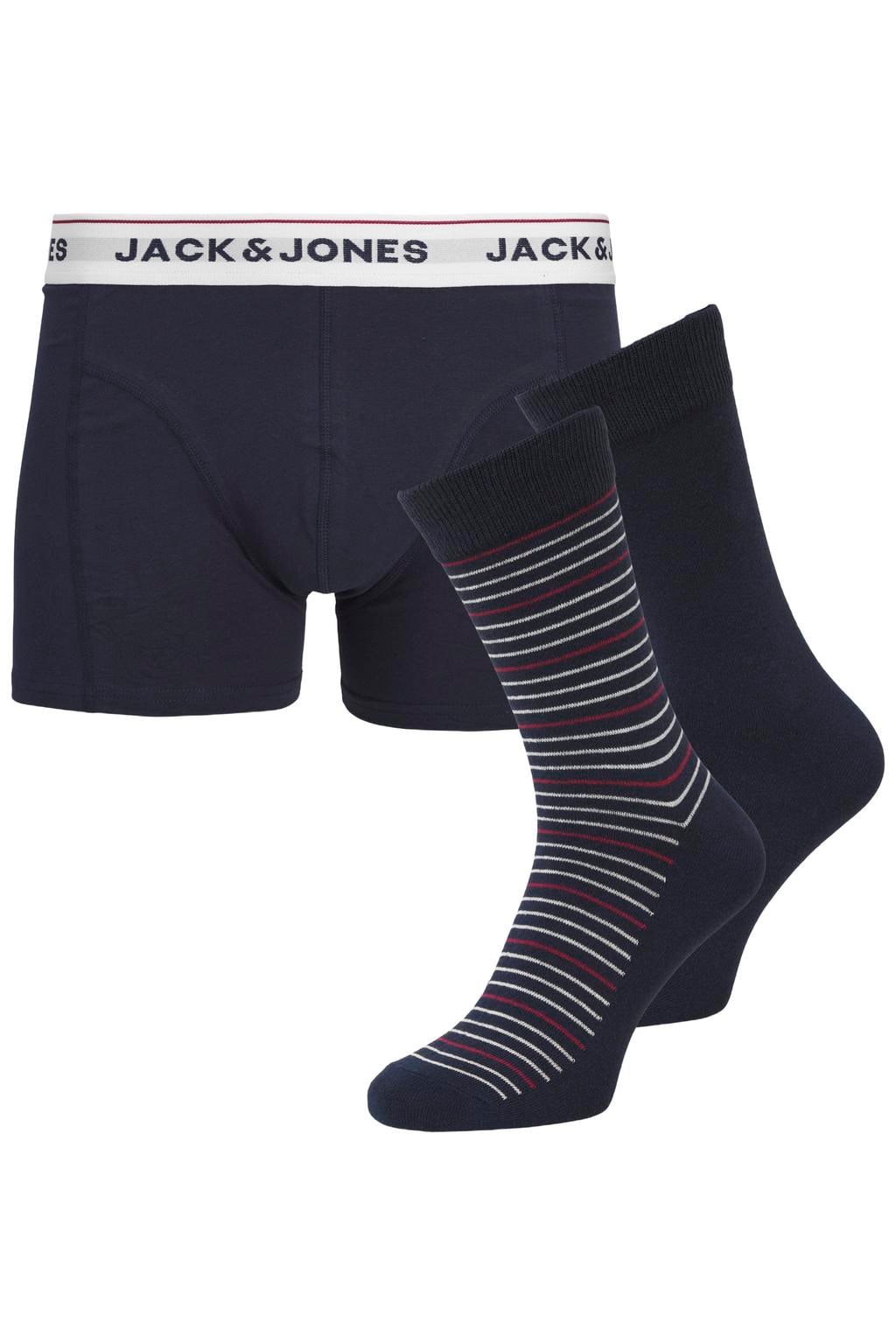 JACK & JONES ADDITIONALS giftbox boxershort + 2 paar sokken - donkerblauw (set van 3)
