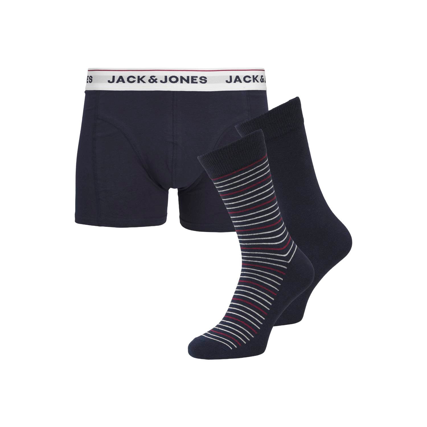 JACK & JONES ADDITIONALS giftbox boxershort + 2 paar sokken donkerblauw (set van 3)