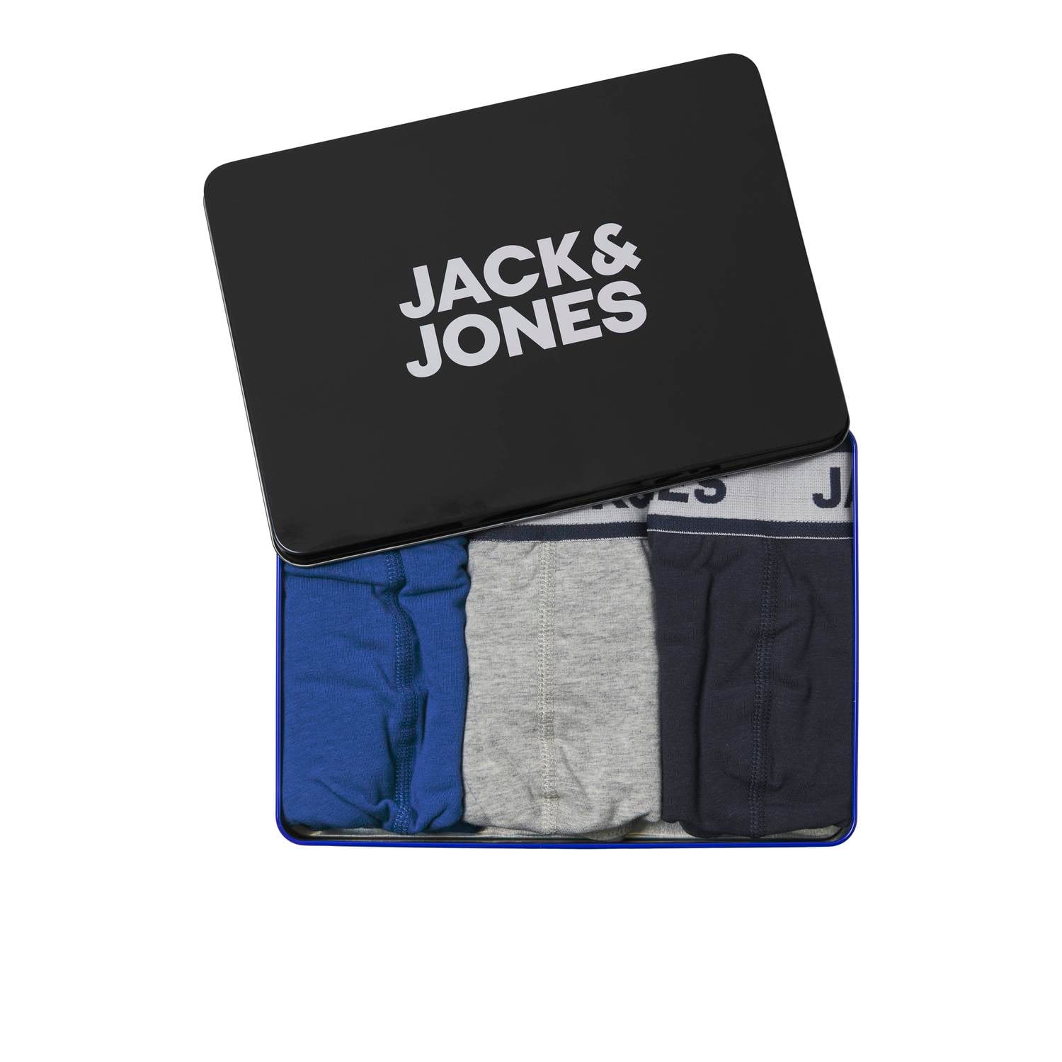 JACK & JONES ADDITIONALS giftbox boxershorts blauw grijs (set van 3)