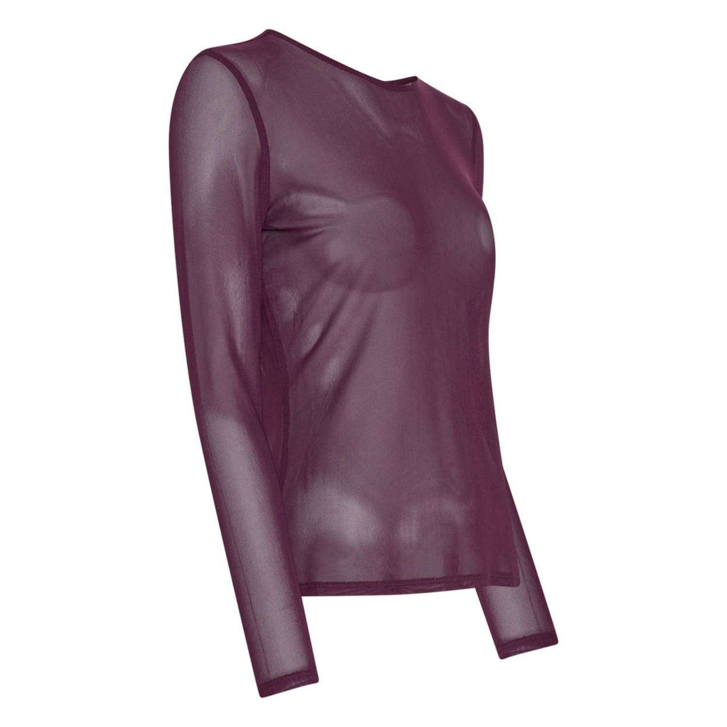 MSCH Copenhagen semi-transparante jersey top donkerpaars
