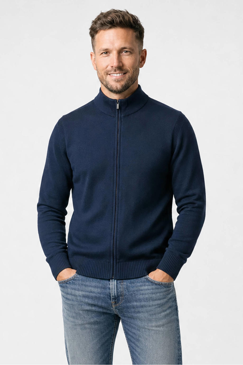 Cars gebreid vest - donkerblauw
