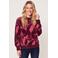 Miss Etam rechtvallende gebreide trui met print - donkerrood/roze