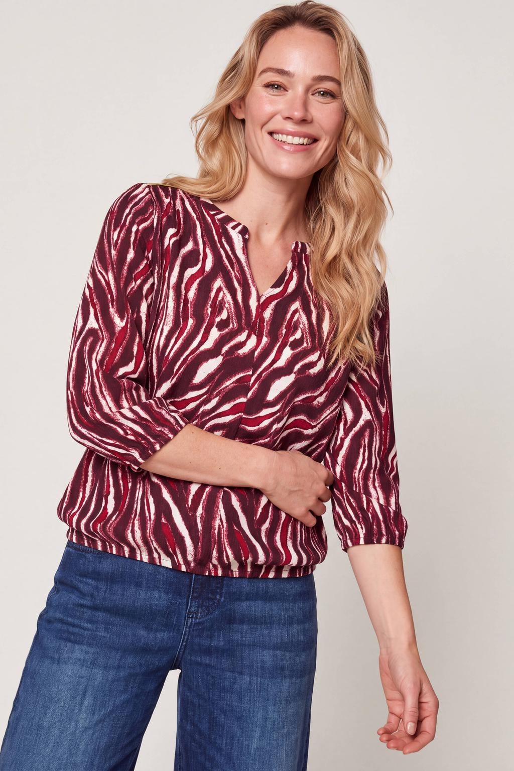 Miss Etam top met print - rood