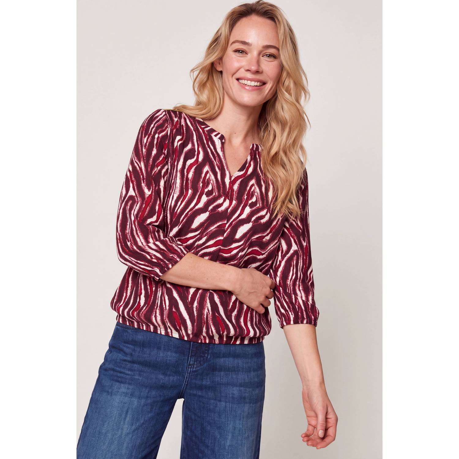 Miss Etam top met print rood