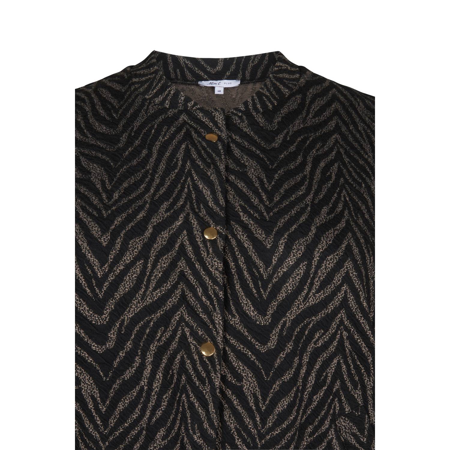 Miss Etam Plus bomberjack met zebraprint zwart