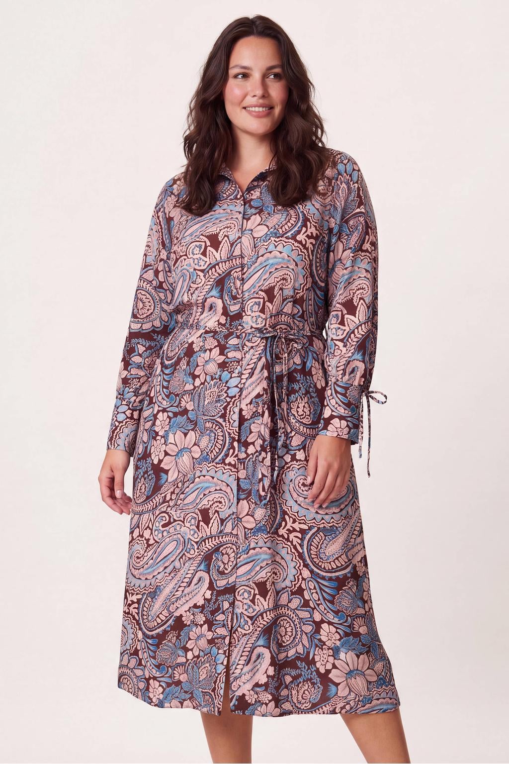 Miss Etam Plus blousejurk met print - donkerrood