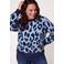 Miss Etam Plus gebreide trui met panterprint - blauw