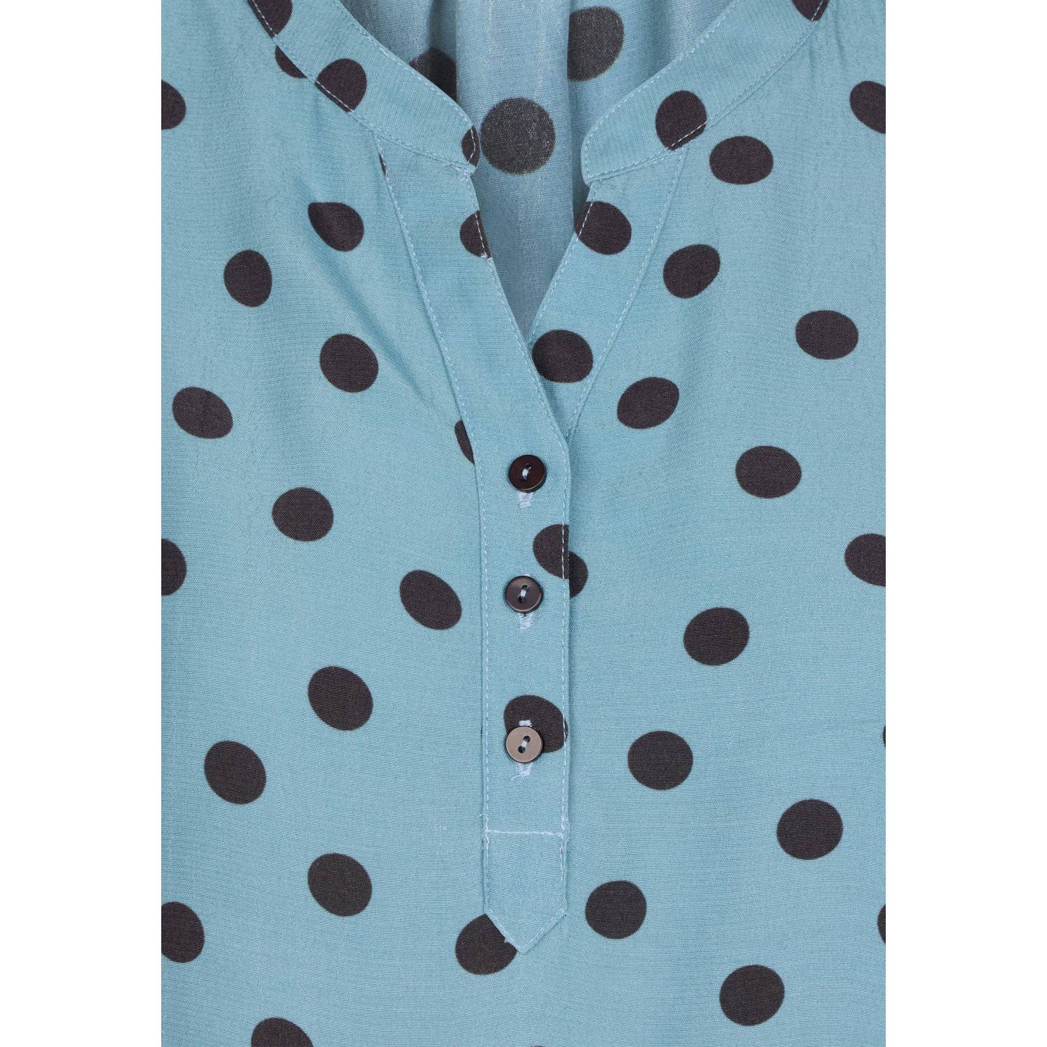 Miss Etam Plus blouse met stippen blauw