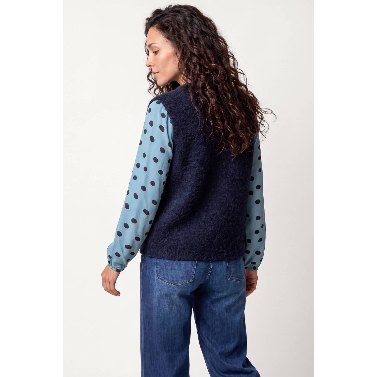 Miss Etam teddy gilet donkerblauw