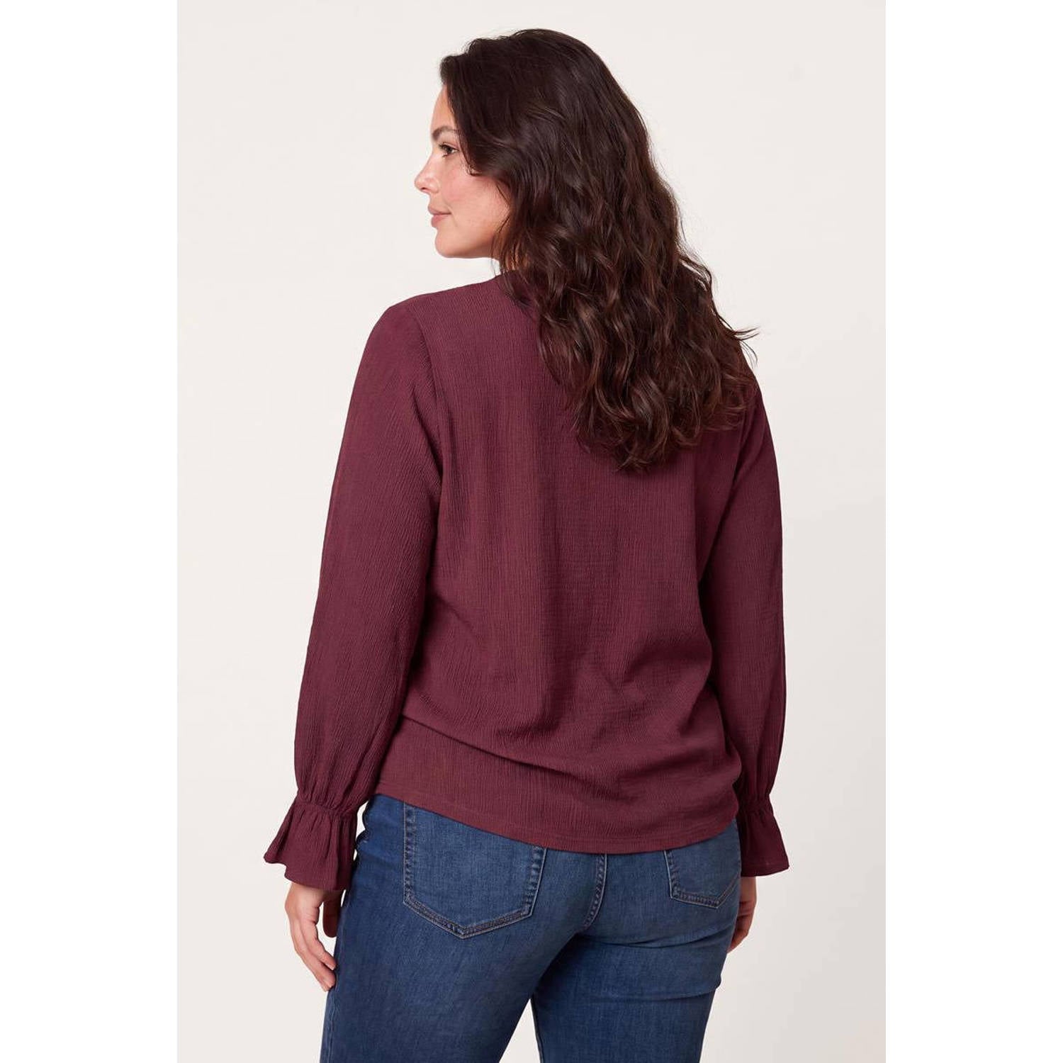 Miss Etam Plus top donkerrood