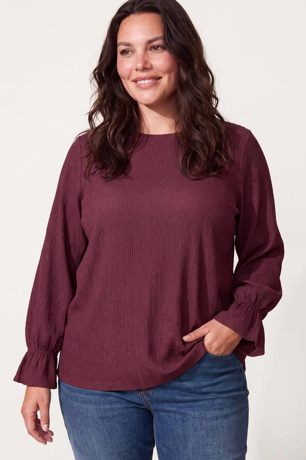 Miss Etam Plus top - donkerrood