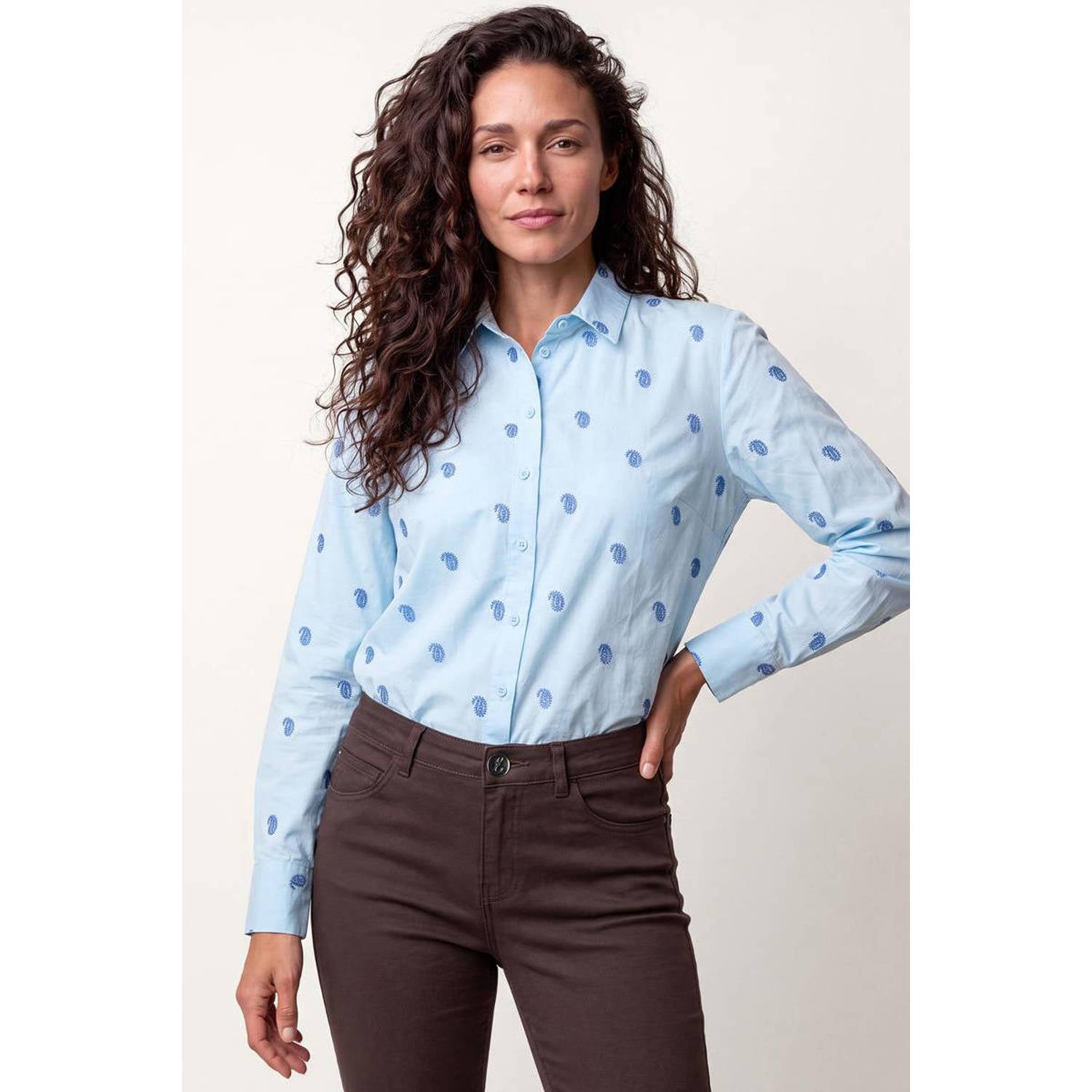 Miss Etam blouse met print lichtblauw