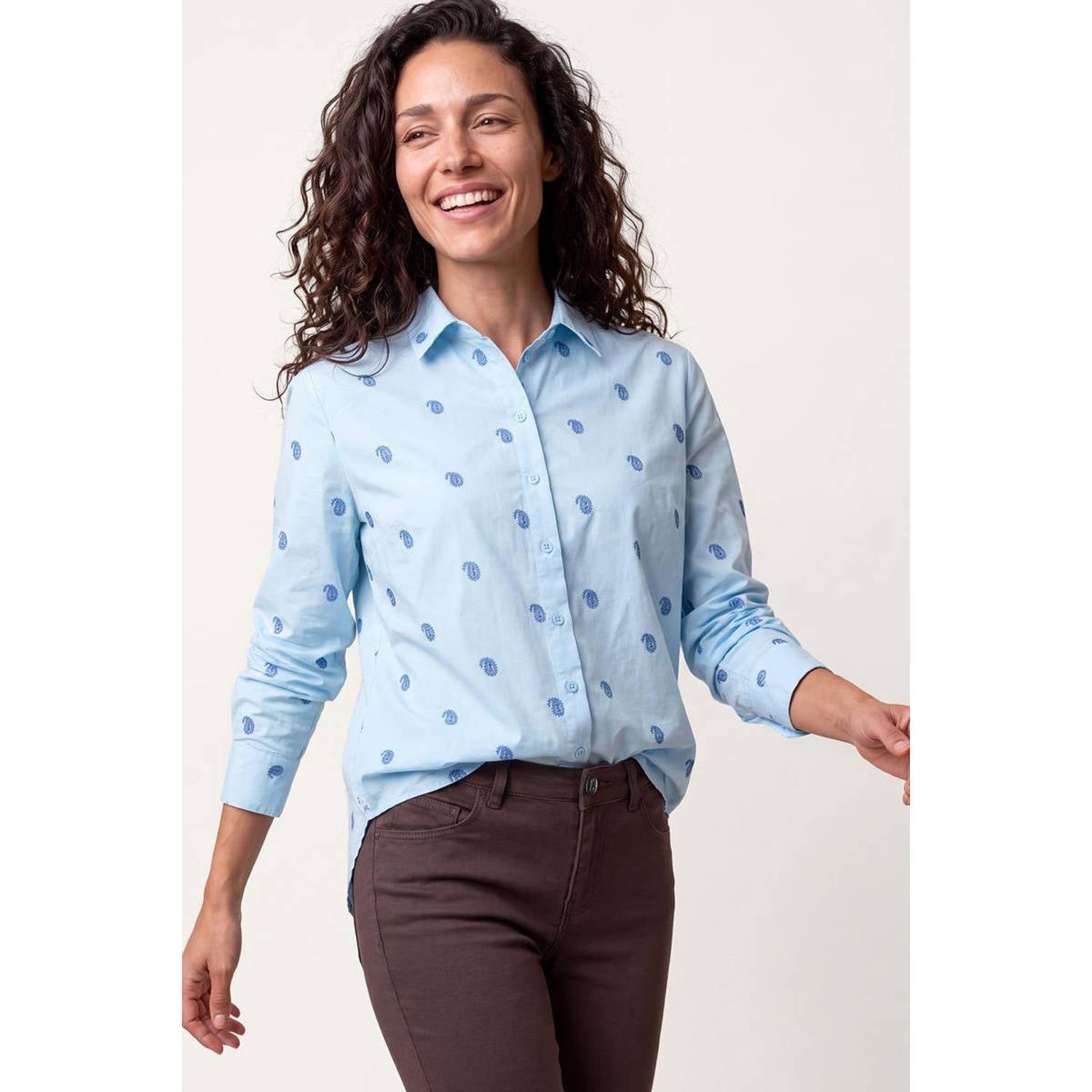 Miss Etam blouse met print lichtblauw