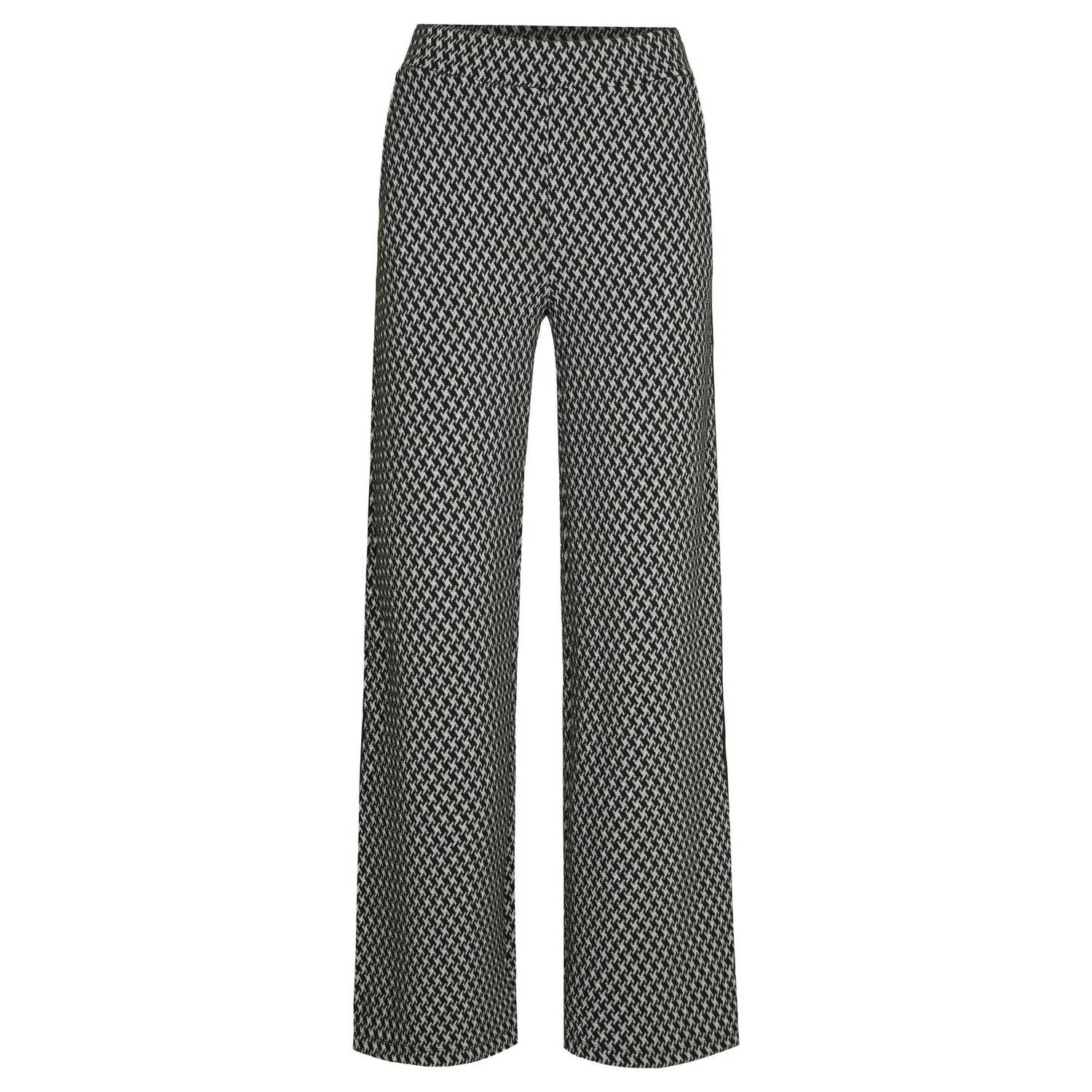 Miss Etam wide leg broek met print grijs