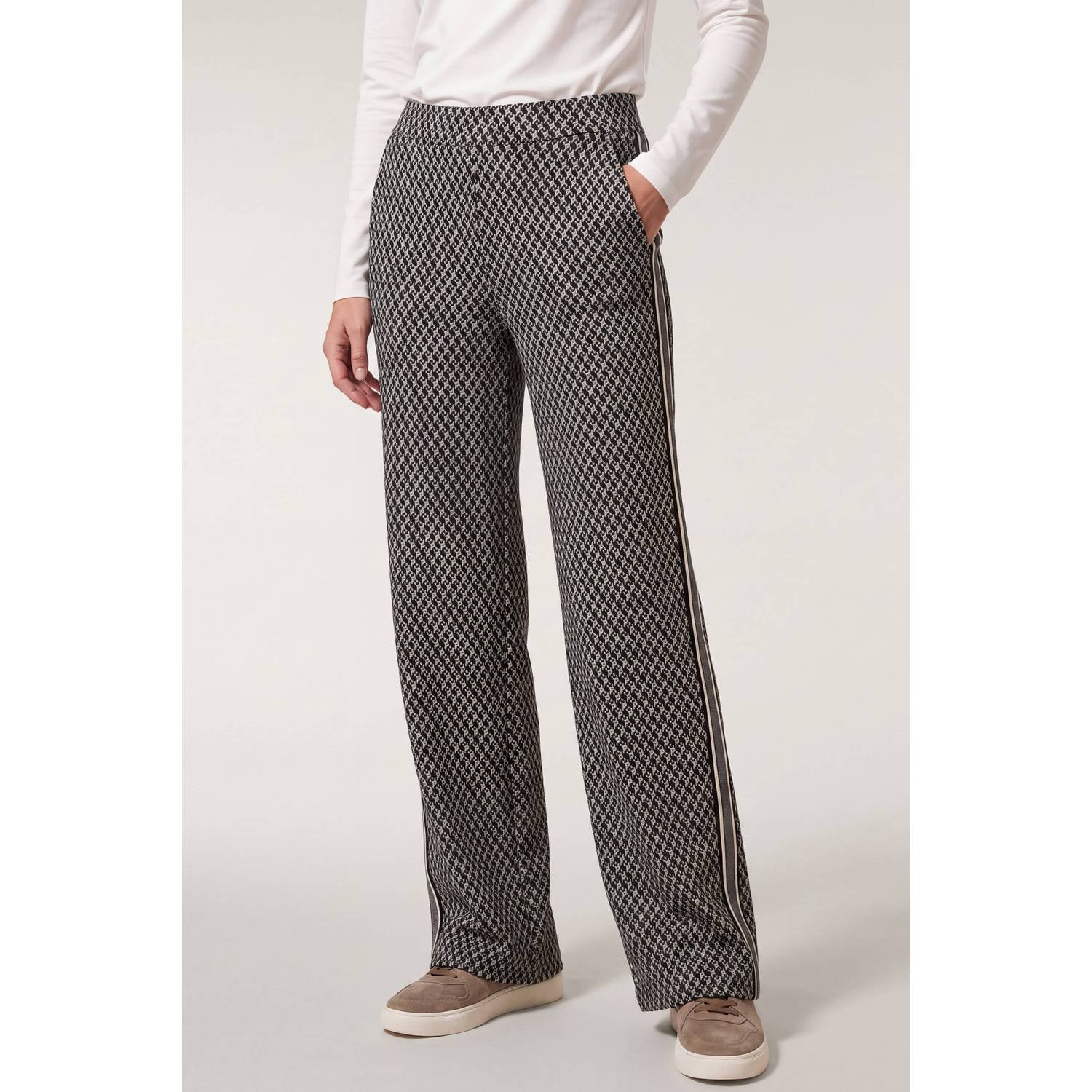 Miss Etam wide leg broek met print grijs