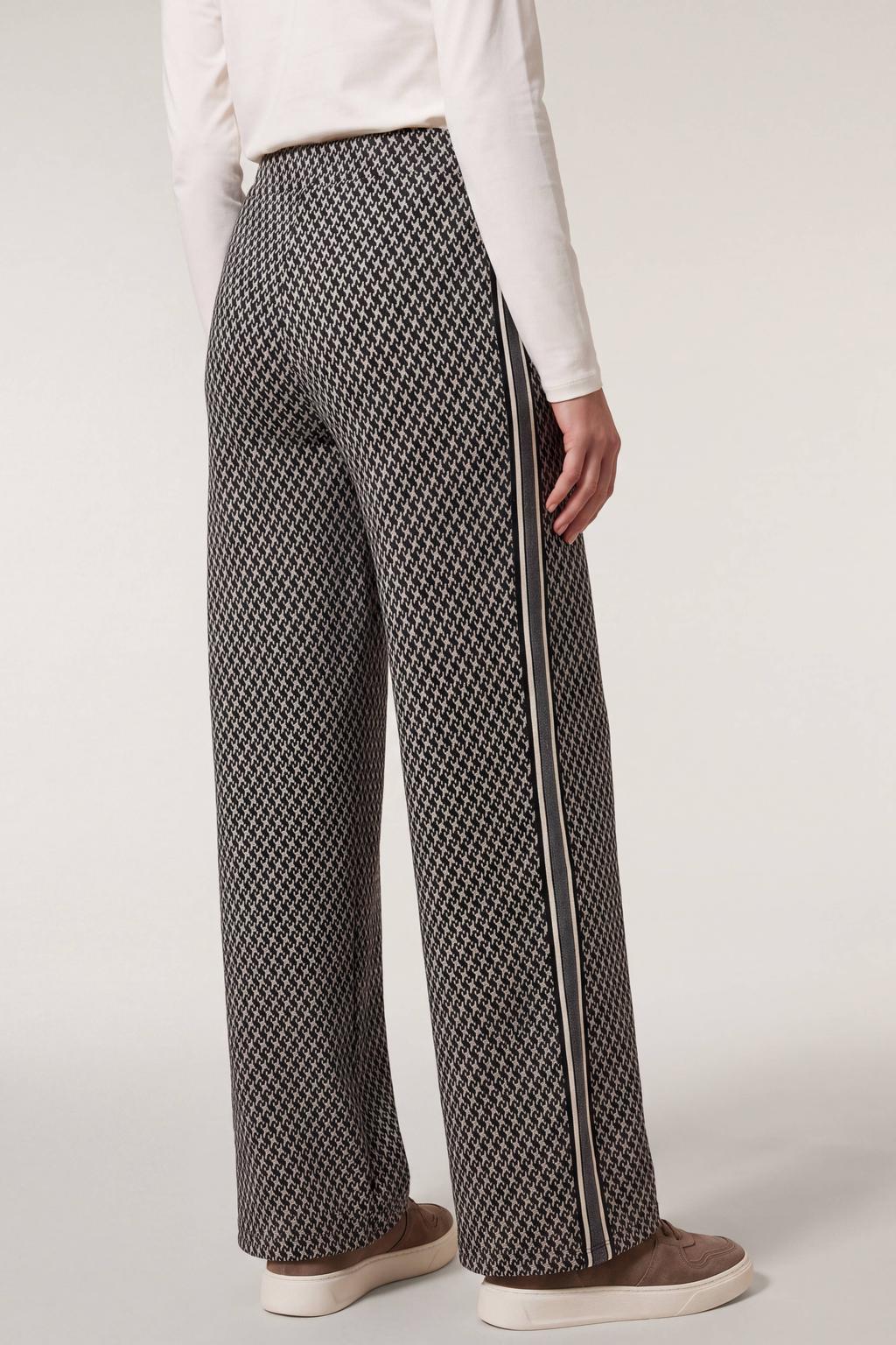 Miss Etam wide leg broek met print - grijs