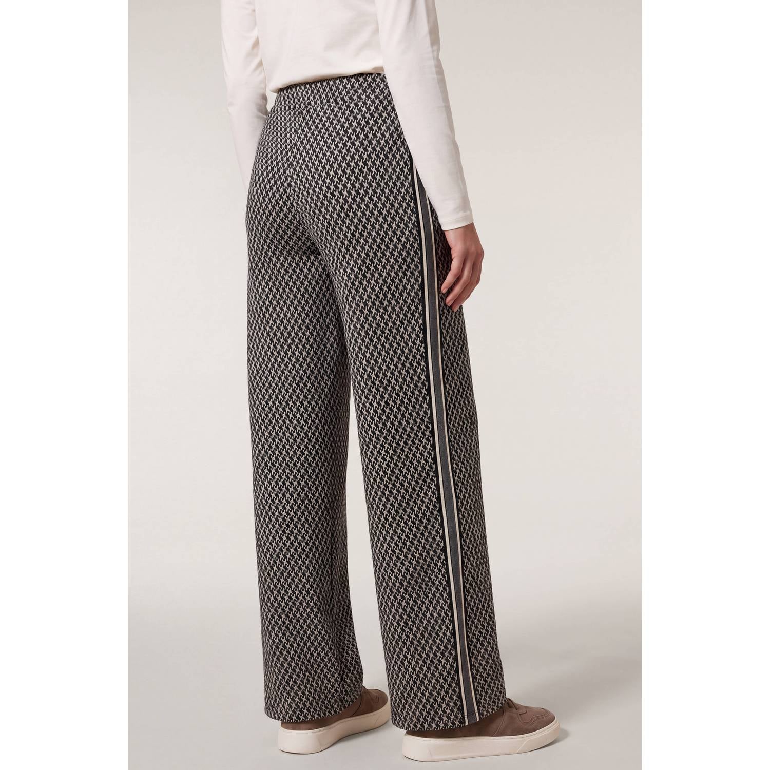 Miss Etam wide leg broek met print grijs