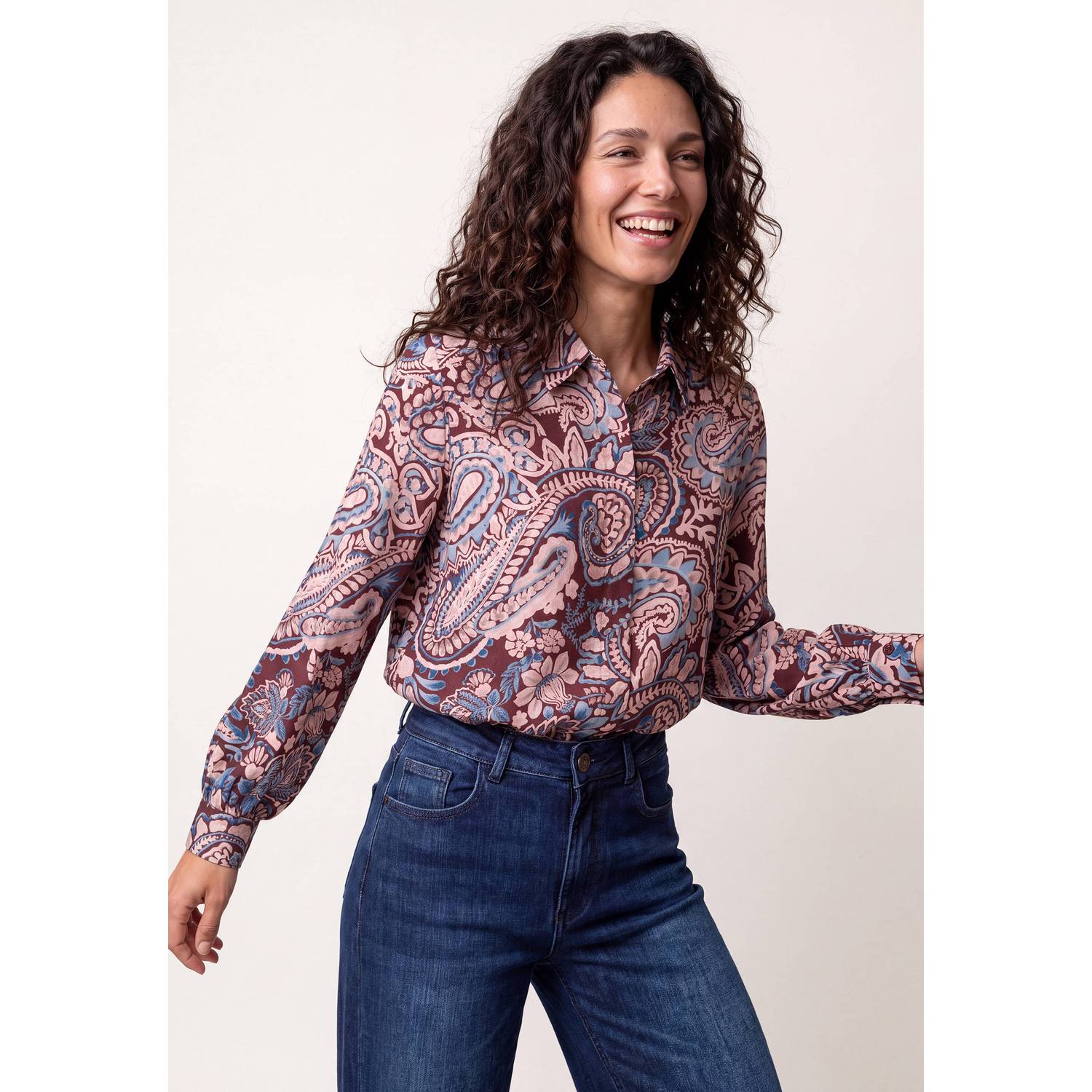 Miss Etam blouse met print donkerrood