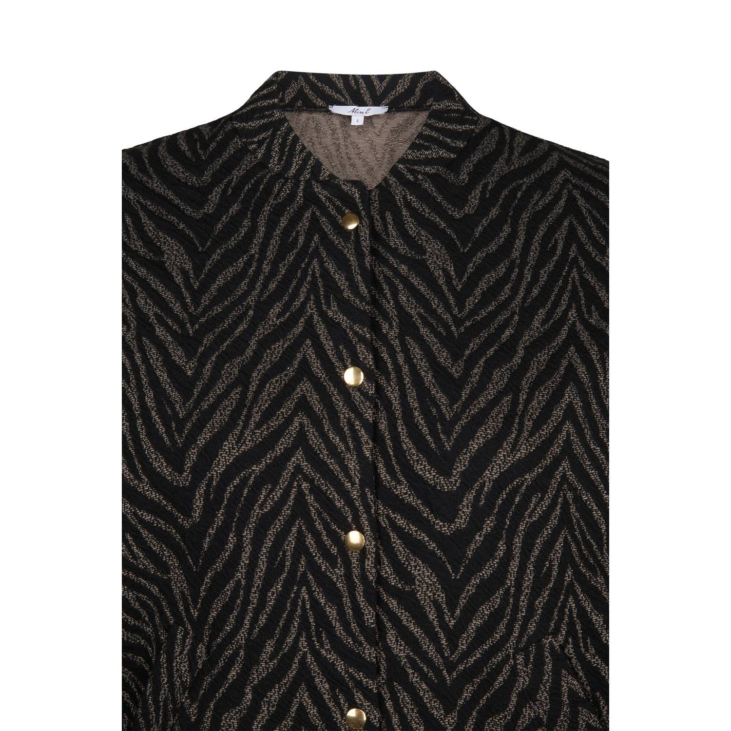 Miss Etam bomberjack met zebraprint zwart