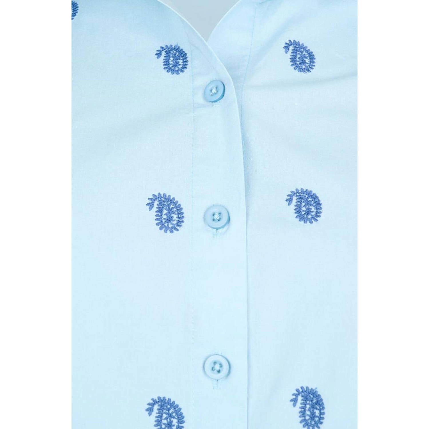 Miss Etam Plus blouse met print lichtblauw