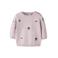 NAME IT BABY katoenen gebreide gebloemde trui met borduursels - roze