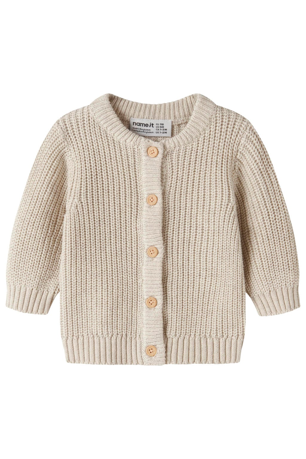 NAME IT BABY katoenen gebreid vest - beige