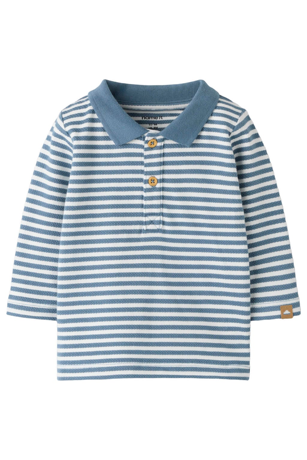 NAME IT BABY katoenen gestreepte longsleeve - blauw/wit