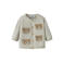 NAME IT BABY katoenen gebreide vest met borduursels en print - beige
