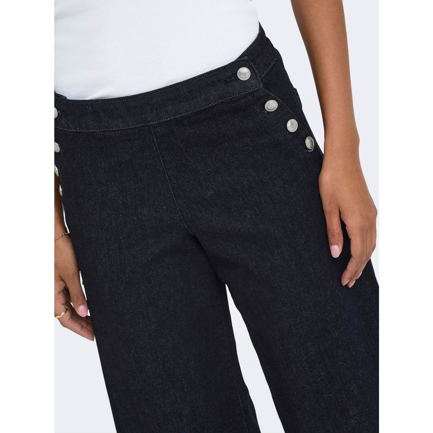 ONLY TALL high waist wide leg jeans donkerblauw