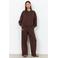 Soyaconcept wide leg joggingbroek met tekst - donkerbruin